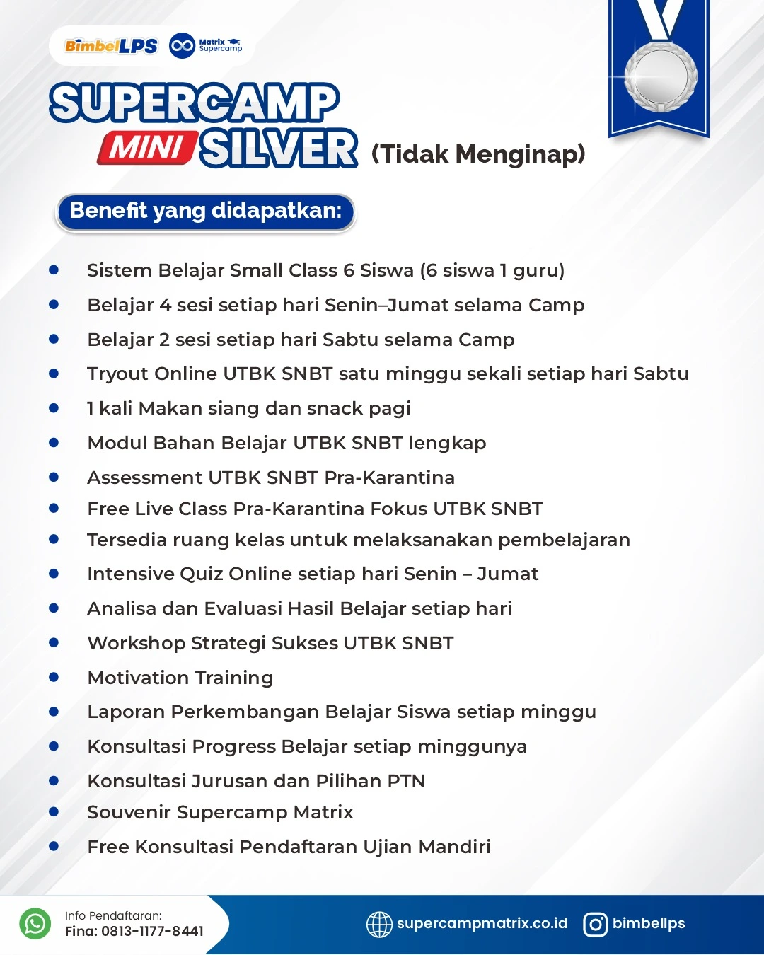 Paket Supercamp Mini Silver untuk bimbel intensif UTBK SNBT dan persiapan masuk Kedokteran